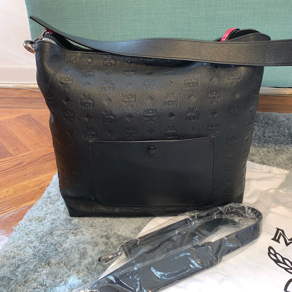 MCM Black Leather Shoulder Bag